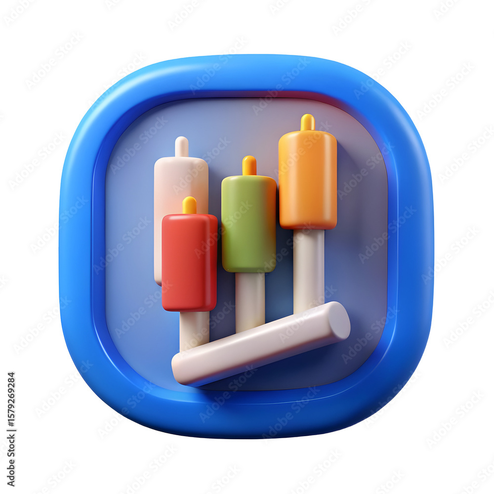 Poster candlestick chart icon isolated on a transparent background
