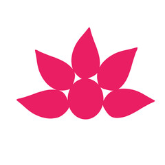 Pink flower type logo illustration design art
