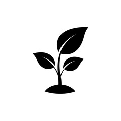 Organic New Growth Leaf Vector Clipart on White Background Nature Design