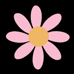 Abstract cute colourful flower hand-drawn art