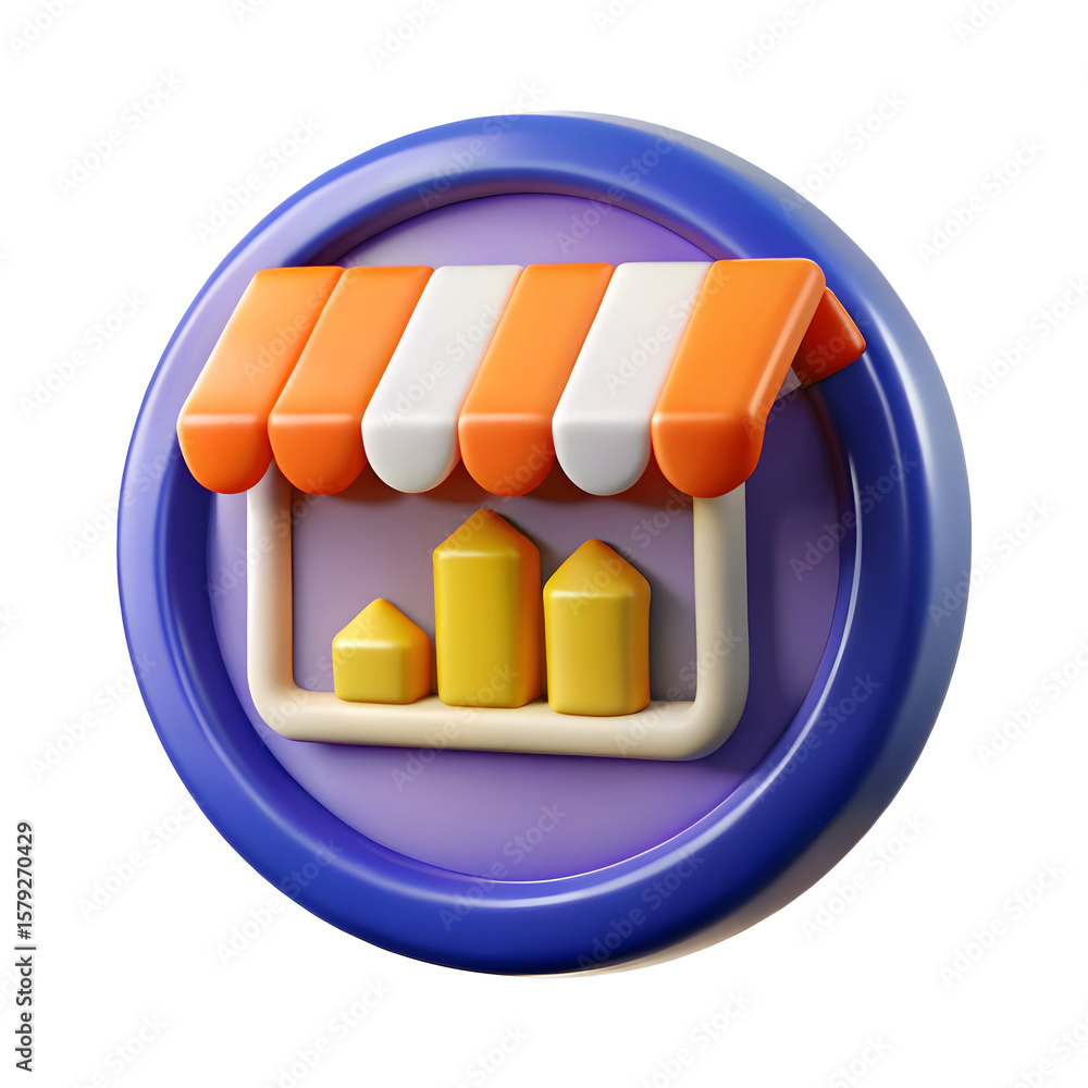 Poster market stall graph icon isolated on a transparent background