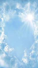 Fototapeta premium Bright light from cloudy sky