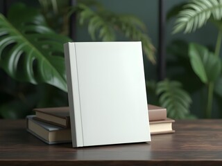 High-End Book Cover: White Hardcover with Depth-Enhanced Natural Shadows