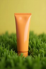 Modern Skincare Product: Monochrome Tube in Fresh Outdoor Setting