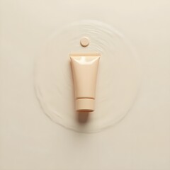 Clean Cosmetic Concept: Floating Glossy Tube in Soft Lighting