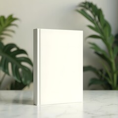 Modern Book Cover Design: Crisp White Hardcover with Organic Botanical Backdrop