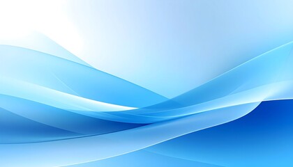 Fototapeta premium Abstract blue waves. Soft, flowing curves of light and deep blue blend seamlessly against a white backdrop