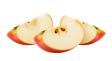 Fresh red apple slices close up isolated fruit healthy eating snack organic food nutrition diet concept