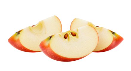 Fresh red apple slices close up isolated fruit healthy eating snack organic food nutrition diet concept