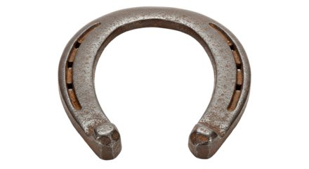 Isolated horseshoe image for equine enthusiasts and equestrian themed designs and lucky charm concepts