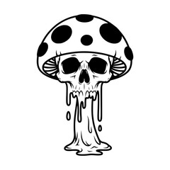 Fototapeta premium Abstract Melting Skull Mushroom