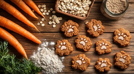 Homemade Dog Treats with Carrots and Oats