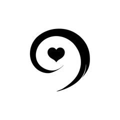 Obraz premium Artistic Paint Swirl with Heart Vector Clipart on White Background Love Art