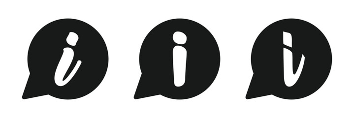 Information vector icon collection. Info icons isolated on white background. Info Point Icon Black. Help Logo. Info simple set vector icon.