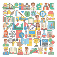 Collection of Flat Educational Icons