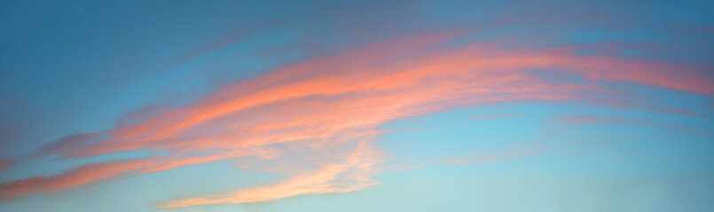 Bright clouds in the evening sky