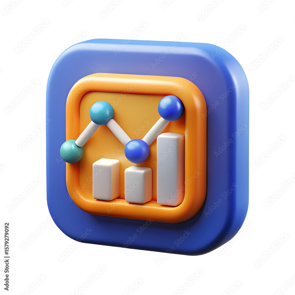 Poster 3d graph icon isolated on a transparent background