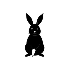 Fototapeta premium Cute Bunny With Carrot Vector Clipart Animal Rabbit Nature Food Design