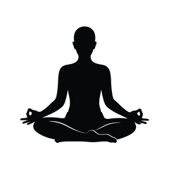 Silhouette of Person in Yoga Meditation Pose