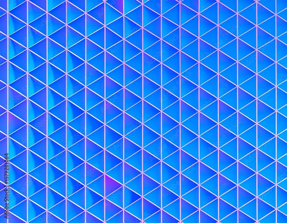 Fototapete neatly arranged triangular geometric pattern with blue to purple color gradients, creating a futuris