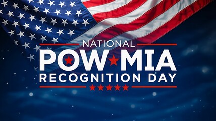 pow mia recognition day banner with american flag and military remembrance

