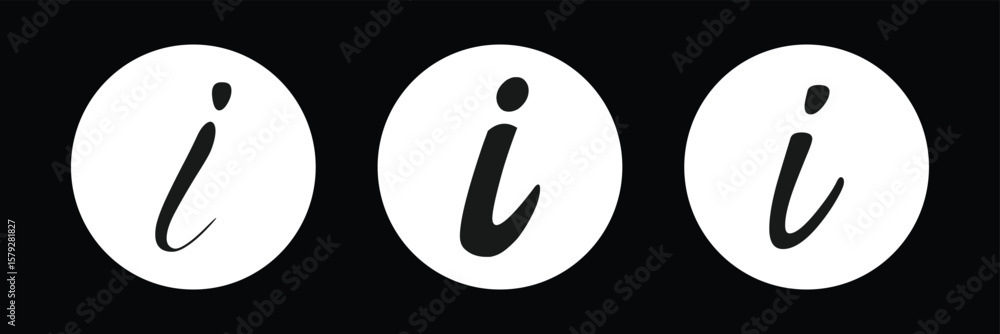 Poster info icons set. info button. black bubbles pointers information info signs.