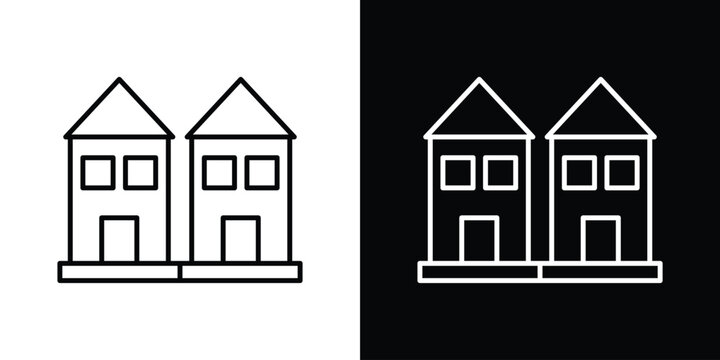 Terraced Houses icon vector for web, computer and mobile app