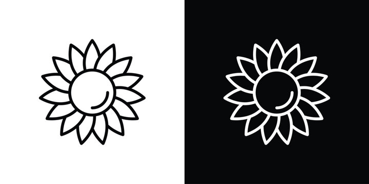 Sunflower icon vector for web, computer and mobile app