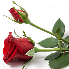 Fototapeta premium red rose on white background