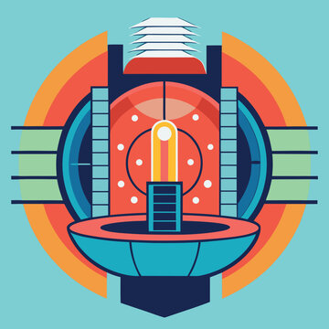 Tokamak Fusion Reactor Cross Section Silhouette