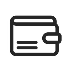 Fototapeta premium Simple line art illustration of a closed wallet.
