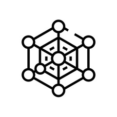 Interconnected nodes forming a complex network structure.
