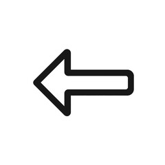 Simple black left-pointing arrow icon, directional symbol, user interface element.