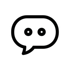 Fototapeta premium Simple black speech bubble icon with two dots, suggesting a message or communication.