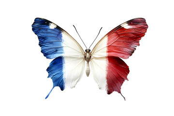 Beautiful butterfly in flag colors on a transparent isolated background for designers, marketers and IT. Popular abstraction, illustration, object, symbol, texture, still life.