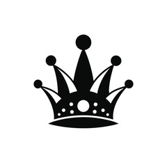 Minimal Fantasy Crown Silhouette with Bold Circular Tips

