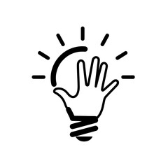 Obraz premium Bright Idea: Hand Forming a Light Bulb
