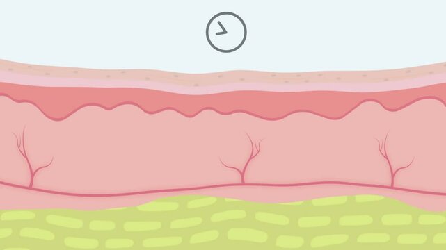 aging skin layer wrinkle with black liver spot as time pass