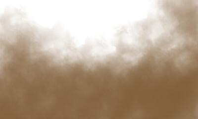 abstract brown smoke or fog effect rising into white background used for atmosphere or texture design	