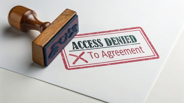 Access Denied Stamp on Document Representing Refusal of Agreement