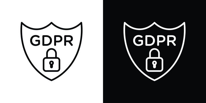 GDPR shield icon vector for web, computer and mobile app
