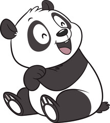 Fototapeta premium A cute, funny baby animal character illustration featuring a wild bear or pet dog, perfect for a child's comic art drawing