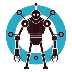 
Futuristic Nanobot Silhouette Medical Nanotechnology Icon