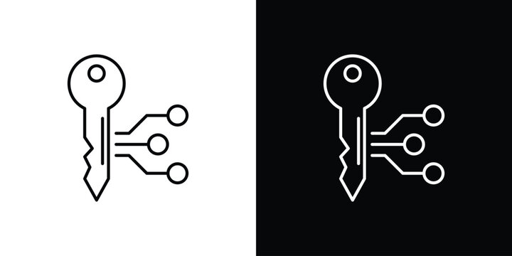 Digital key icon vector for web, computer and mobile app
