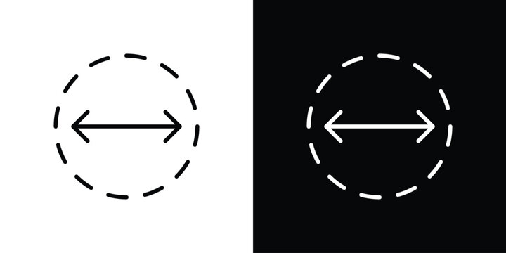 Diameter icon vector for web, computer and mobile app