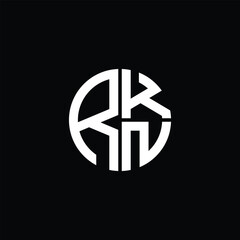 RKN logo RKN icon RKN monogram RKN letter minimalist Circle flat Unique modern abstract logo design.