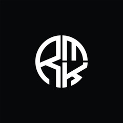 RMK logo RMK icon RMK monogram RMK letter minimalist Circle flat Unique modern abstract logo design.