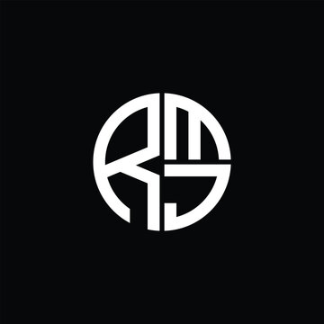 RMJ logo RMJ icon RMJ monogram RMJ letter minimalist Circle flat Unique modern abstract logo design.