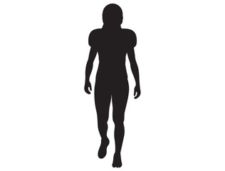FEMALE AMERICAN FOOTBALL PLAYER SILHOUETTE