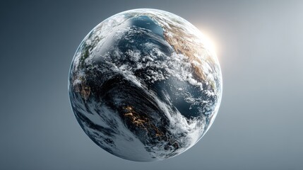 Earth planet, detailed view from space.